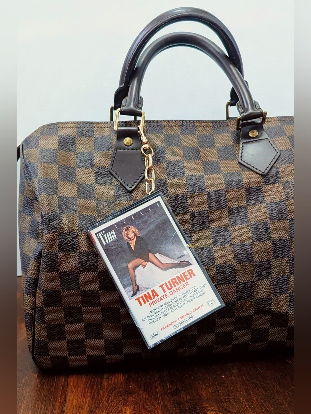 Tina Turner Private Dancer Vintage Cassette Tape Keychain Bag Charm